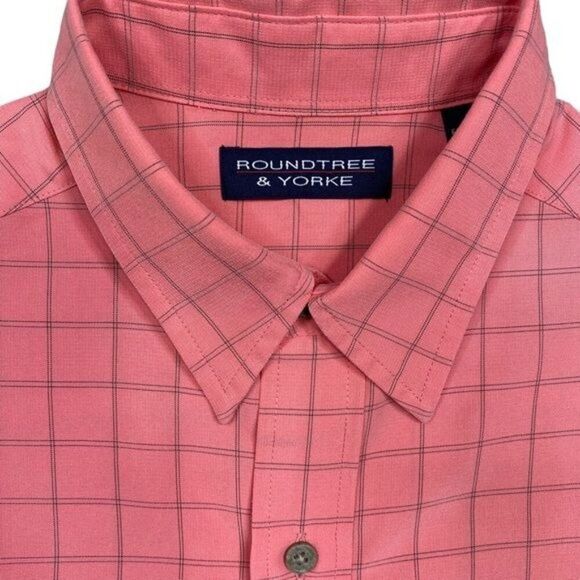 Roundtree & Yorke Mens Size Medium Peach Shirt - Picture 2 of 4